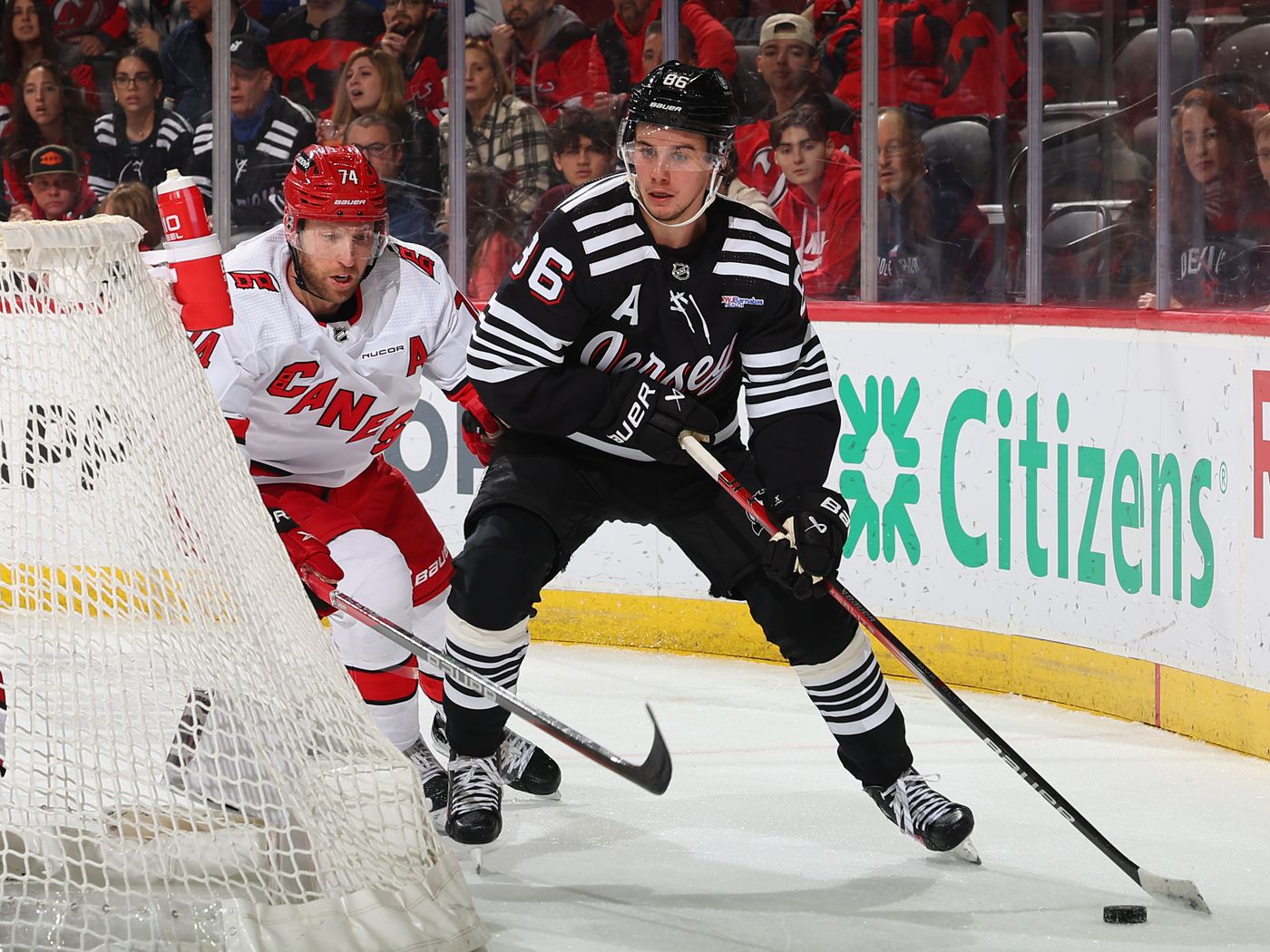 Jack Hughes and Jacob Slavin