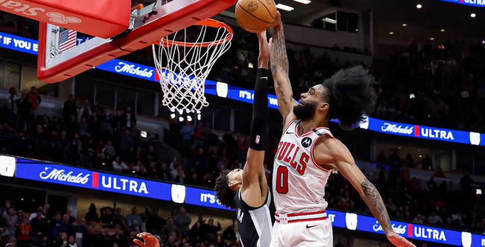 Coby White Chicago Bulls Spurs Wemby Dunk Poster