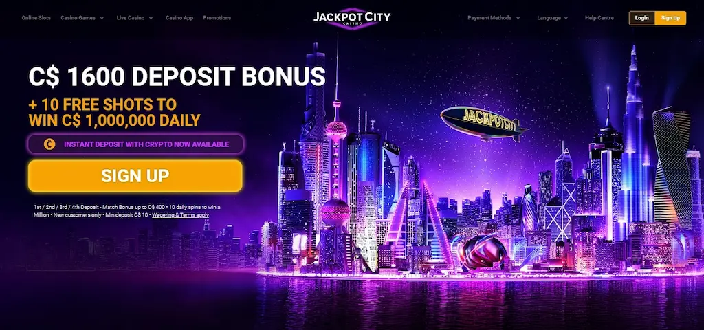 Jackpot City Casino Home Page Apr 2026