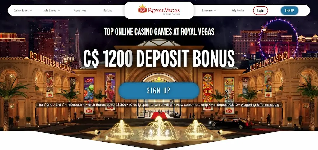 Royal Vegas Casino Home Page Apr 2026