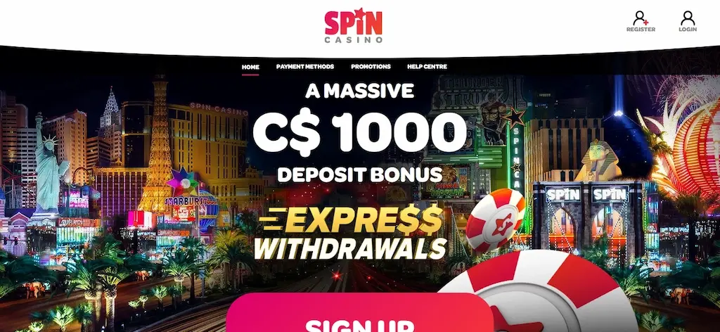 Spin Casino Home Page Apr 2026