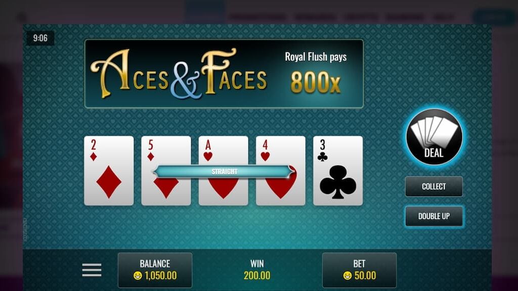 Aces and Faces video poker gameplay