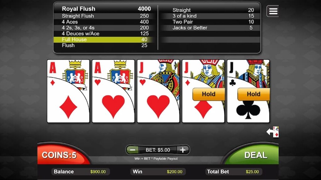 Bonus Poker video poker gameplay at OnlineCasinoGames.com