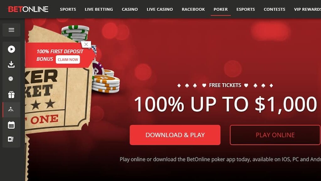 home page for BetOnline Poker, one of the best online poker sites in 2025