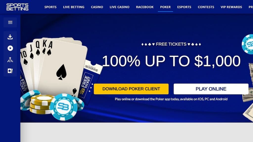 Sportsbetting.ag Poker home page