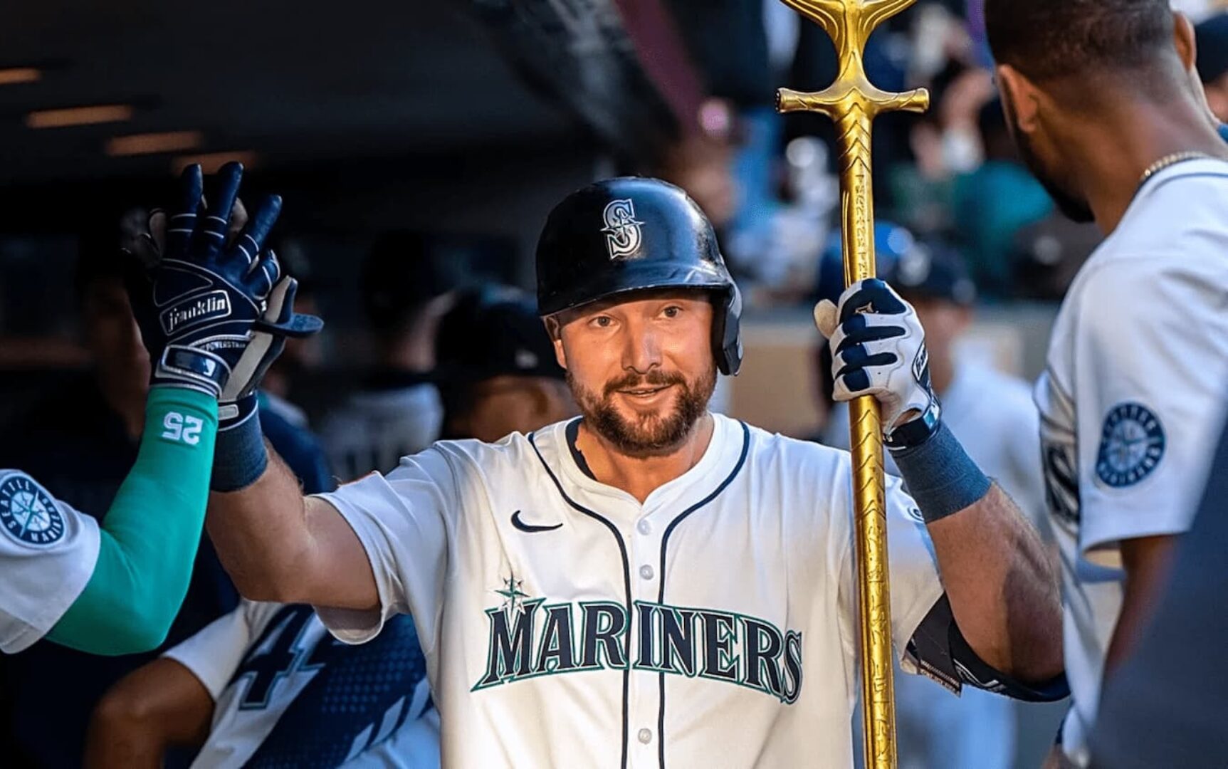 Cal Raleigh after another home run - top MLB pitcher vs. batter matchups