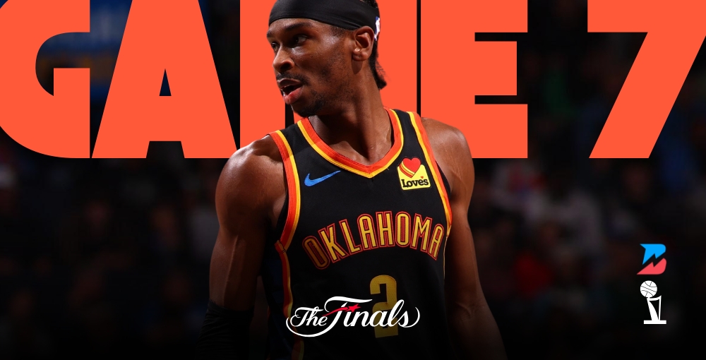 Shai Gilgeous-Alexander and GAME 7 in orange behind him. 2025 NBA Finals Game 7 Odds & Prediction: The Greatest Two Words in Sports!