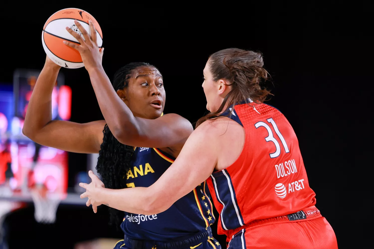 Aliyah Boston and Stefanie Dolson