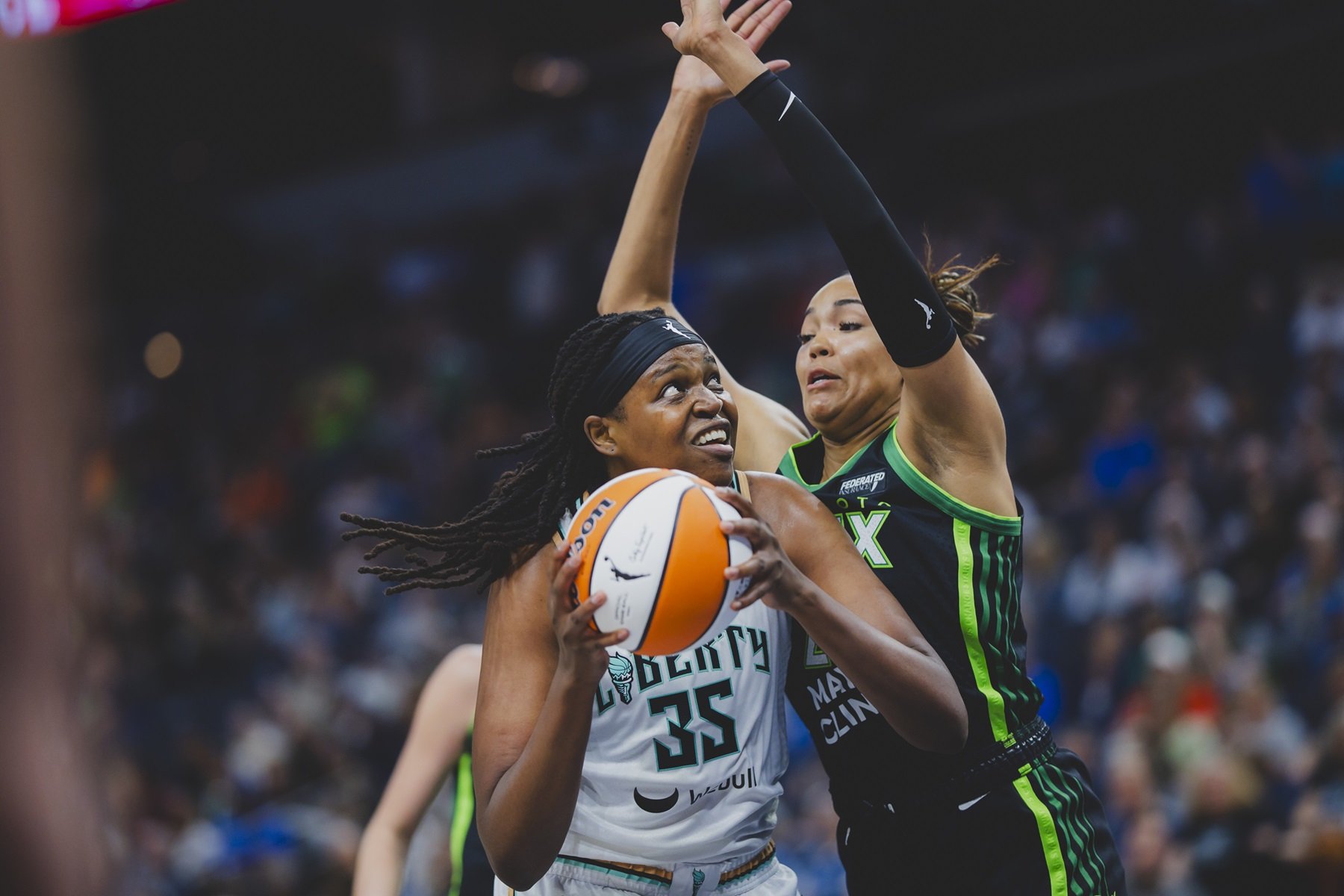 Jonquel Jones and Napheesa Collier