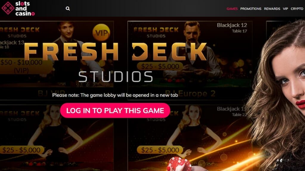 SlotsandCasino live dealer games page