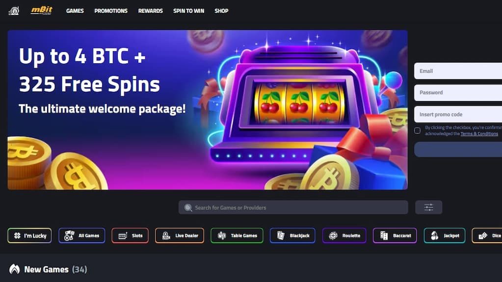 mBitcasino homepage