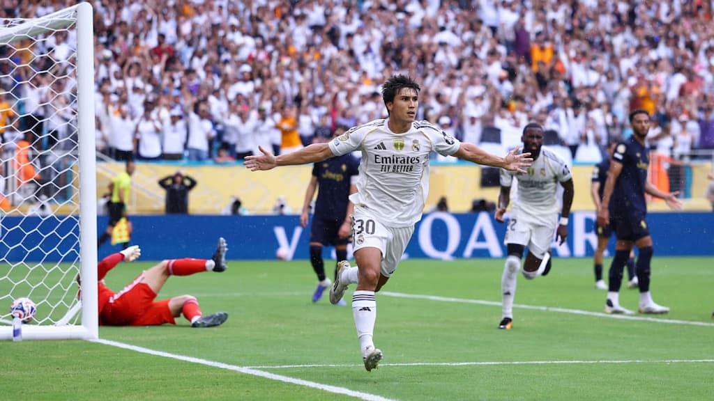 Real Madrid forward Gonzalo Garcia celebrates a goal - Real Madrid vs. Dortmund Club World Cup Quarterfinal Prediction, Picks & Odds cover