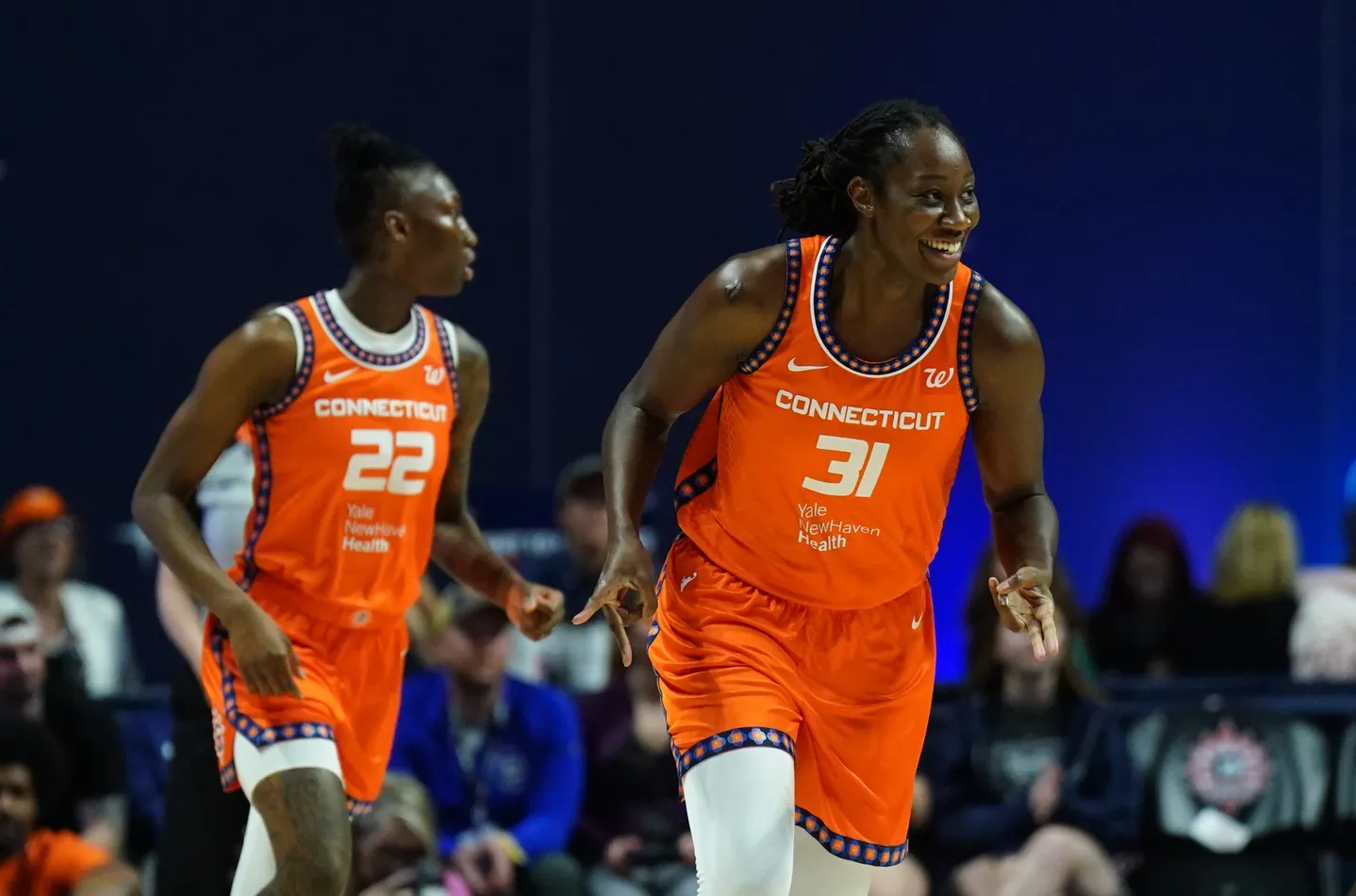 Tina Charles and Saniya Rivers