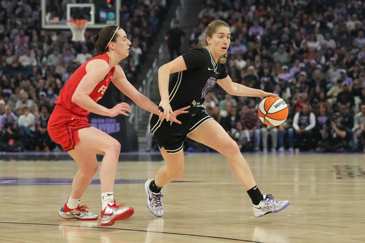 Kate Martin and Caitlin Clark