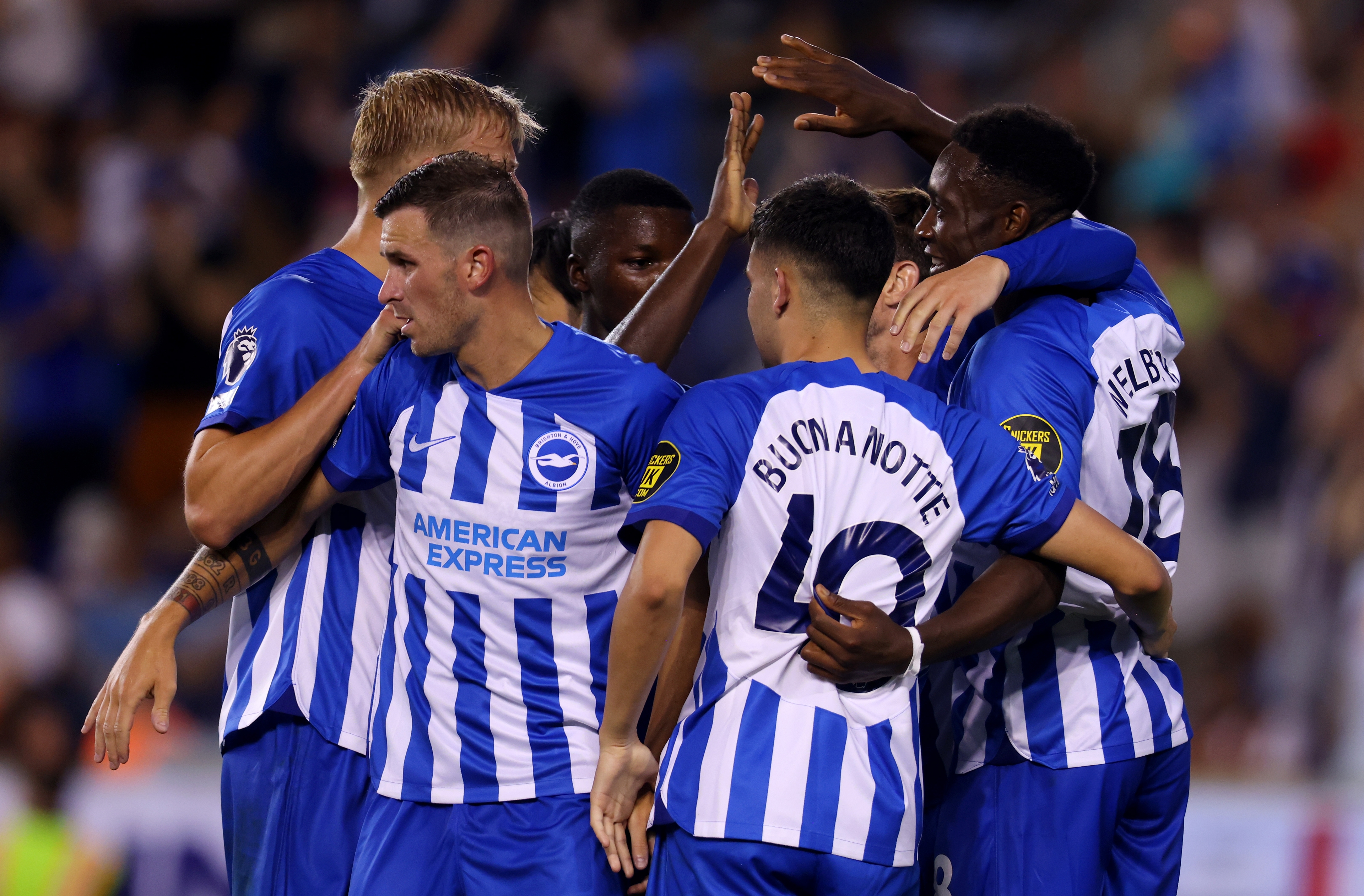 Brighton players celebrate