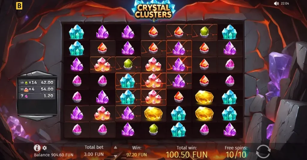 Crystal Clusters Free Spins
