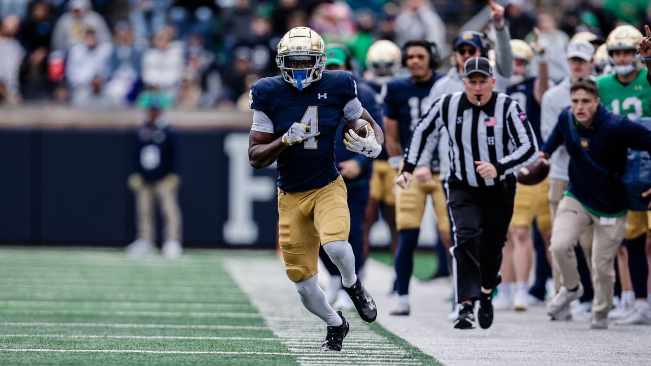 Jeremiyah Love leads a loaded Irish backfield this season - Notre Dame Miami Picks