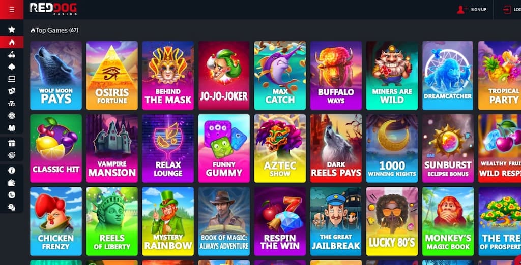 Red Dog Casino games page
