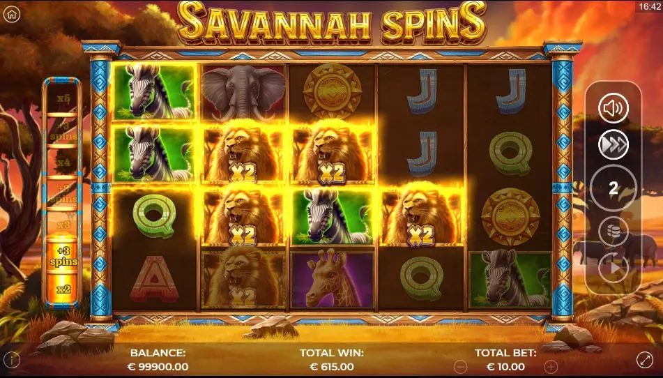 Savannah Spins main features