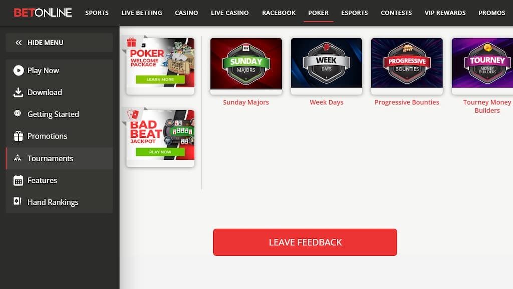 BetOnline Poker tournaments