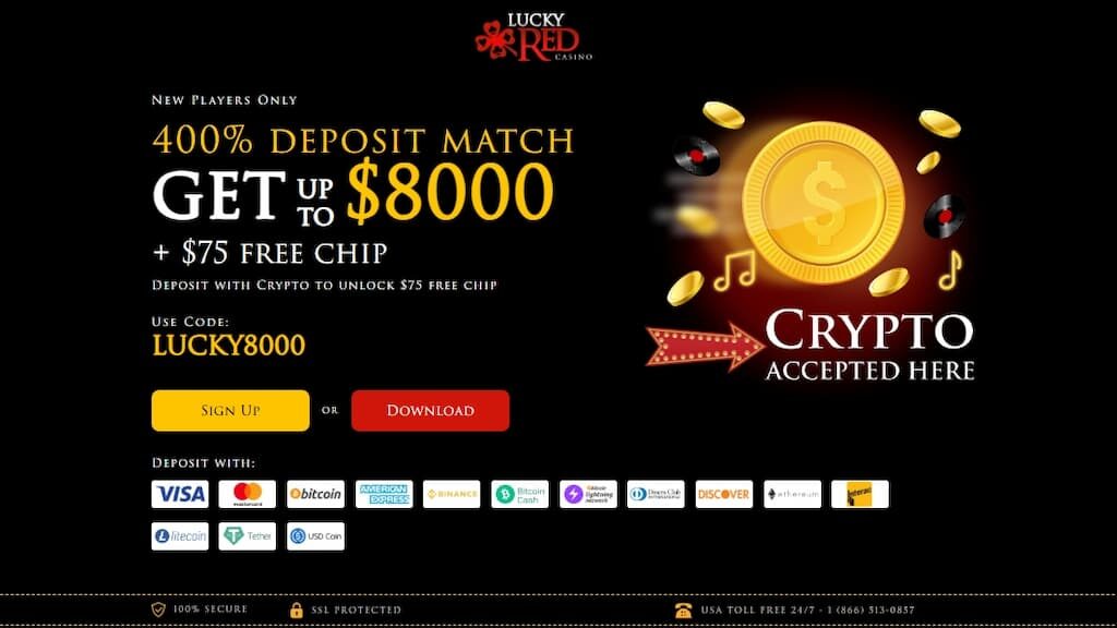 Lucky Red Casino welcome bonus