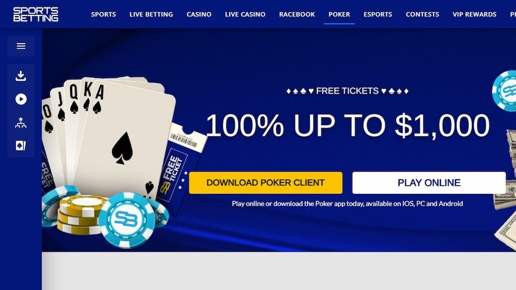 Sportsbetting.ag Poker home page