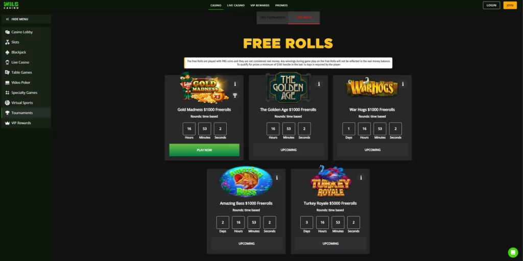 Wild Casino Tournaments