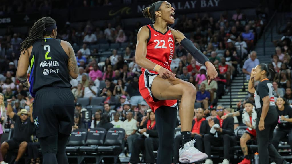 Three-time WNBA MVP A'ja Wilson (#22 of the Las Vegas Aces in red) - Atlanta Dream vs. Las Vegas Aces WNBA Prediction & Best Bets (8/19/2025)