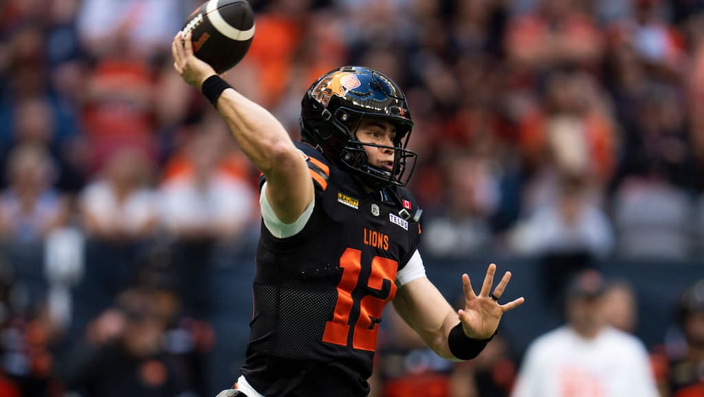 BC Lions quarterback Nathan Rourke