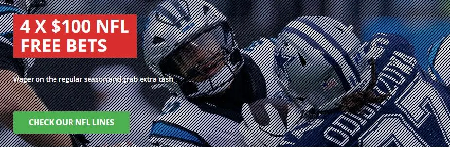 Everygame Sportsbook 4x $100 NFL Free Bets