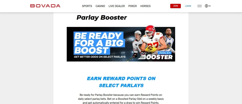 Bovada Sportsbook Parlay Booster
