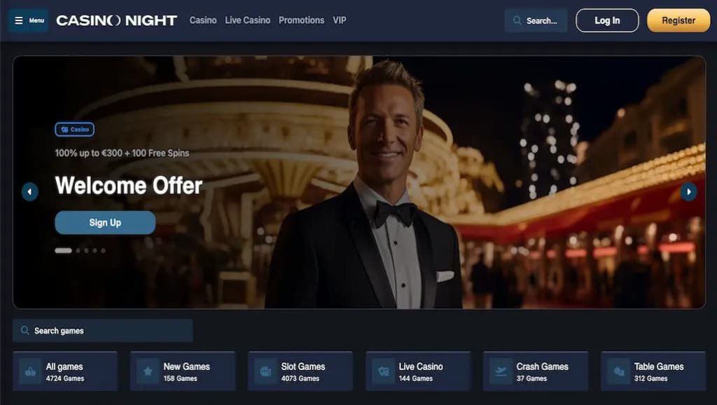 CasinoNight welcome bonus offer