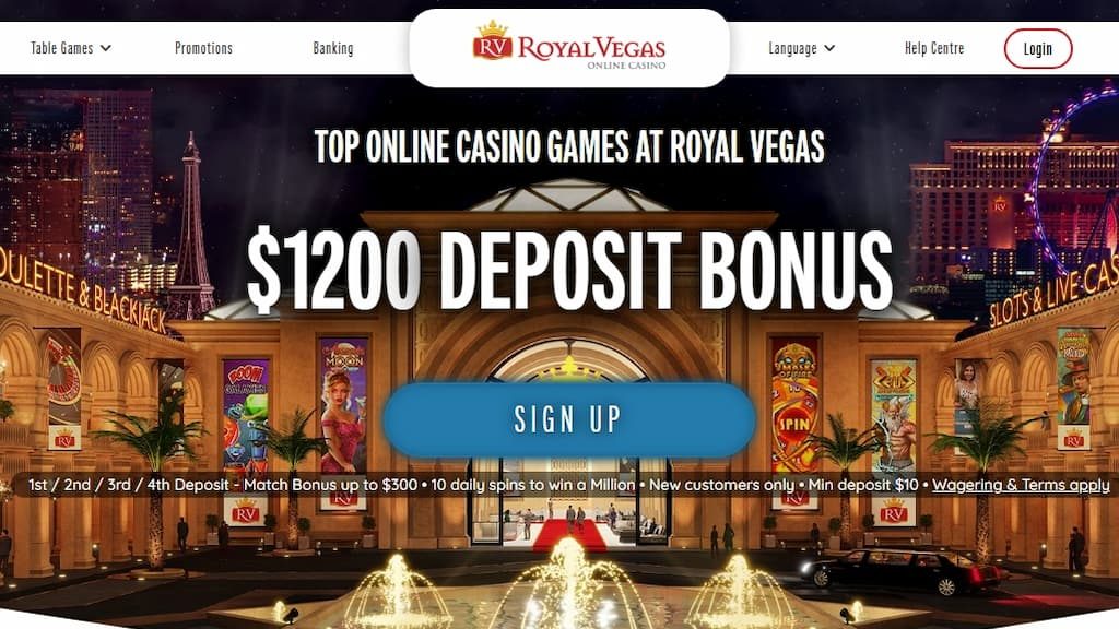 Royal Vegas Casino home page