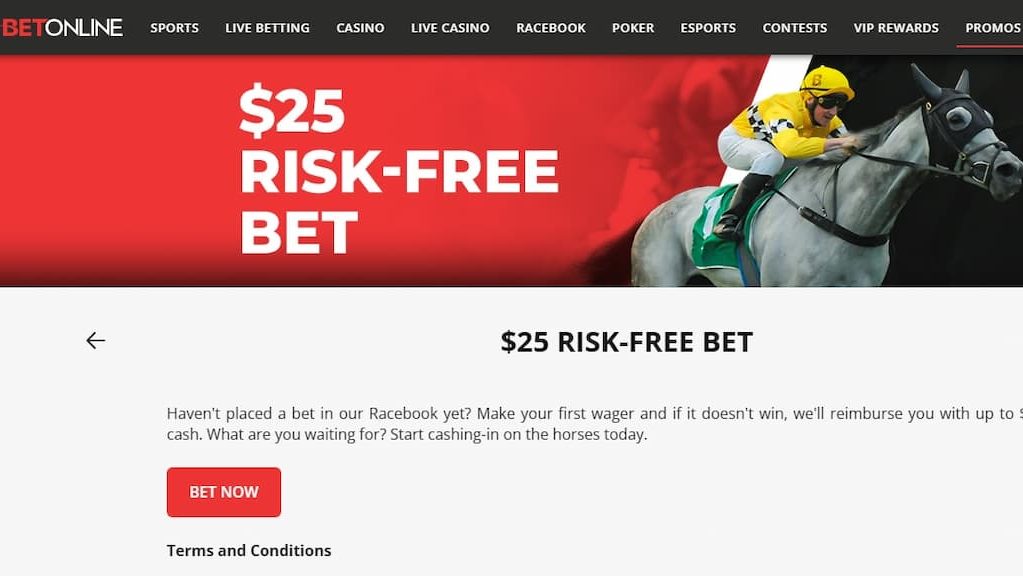 BetOnline Racebook $25 Risk Free Bet promotion