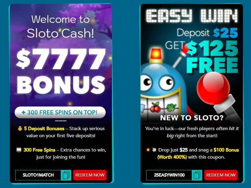 SlotoCash Welcome Bonus