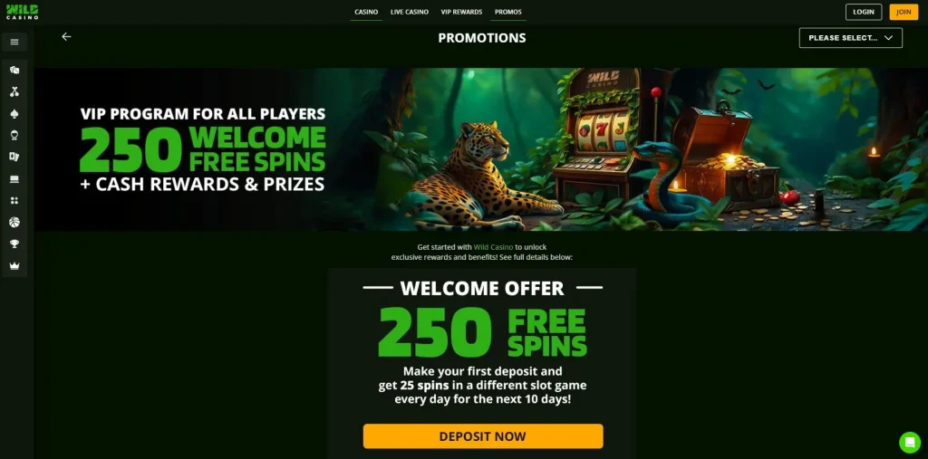 Wild Casino Welcome Bonus
