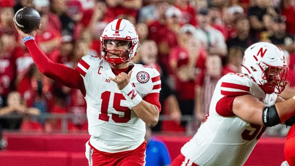 Nebraska quarterback Dylan Raiola - #21 Michigan vs. Nebraska Prediction & Best Bets (9/20/2025)