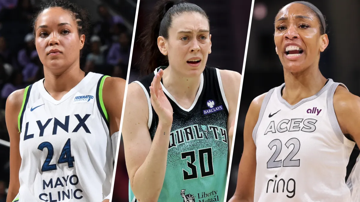 Napheesa Collier, Breanna Stewart and A'ja Wilson
