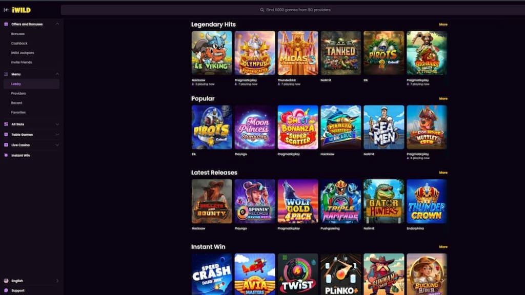 iWild Casino homepage