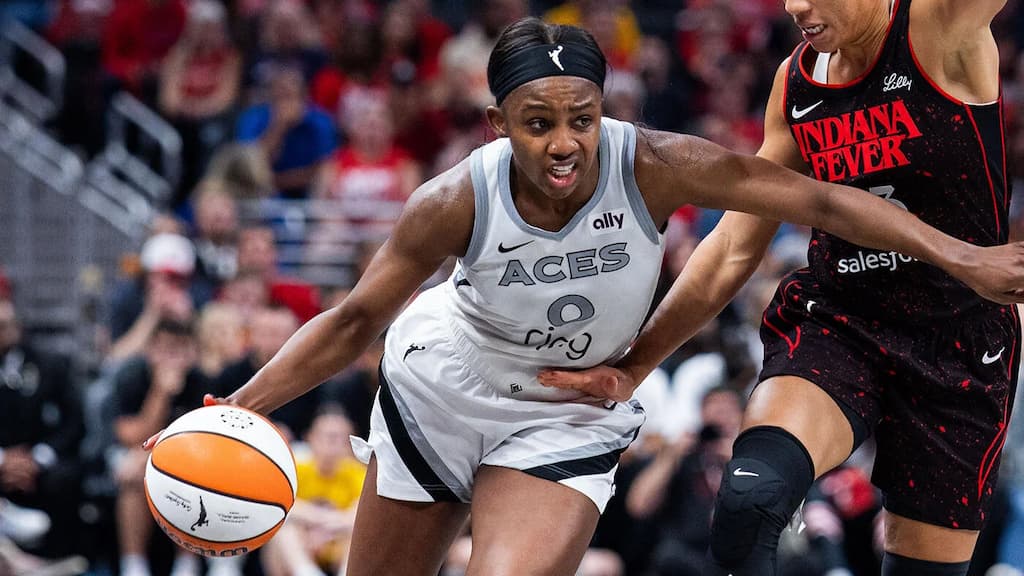 Las Vegas Aces guard Jackie Young (#0) led the way in a Game 3 win vs. the Indiana Fever - Las Vegas Aces vs. Indiana Fever Game 4 Prediction & Best Bets (9/28/2025)