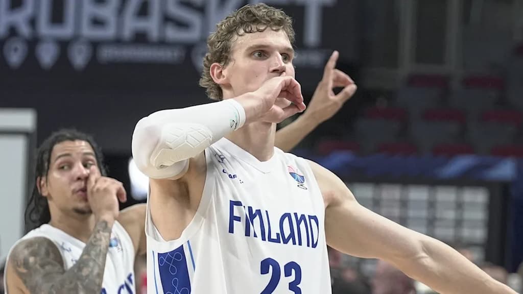 Finland's Lauri Markkanen (#23) at Eurobasket 2025