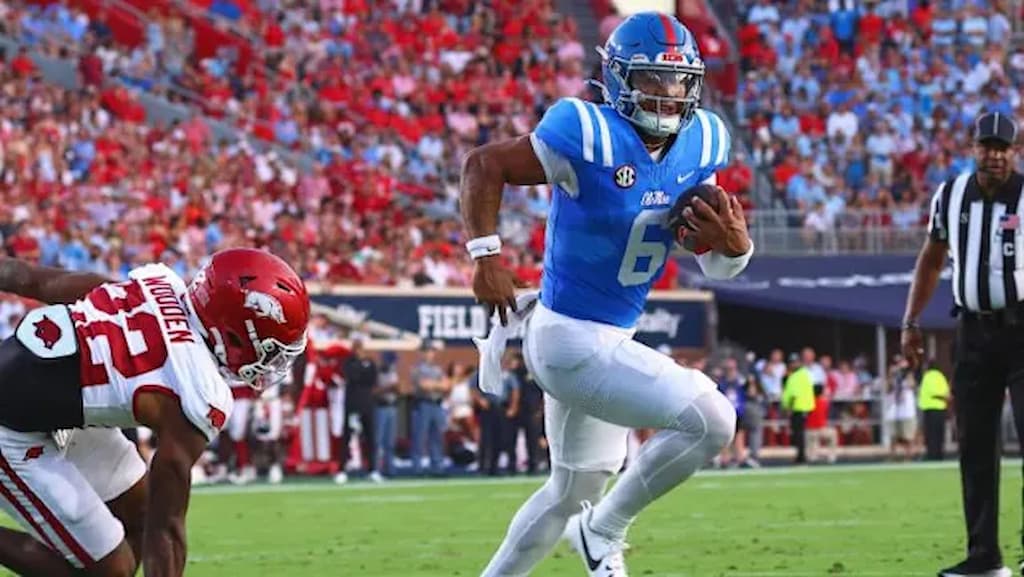 Trinidad Chambliss and the Rebels have a rematch against Tulane in the first round of the CFP - Tulane Ole Miss Early Odds