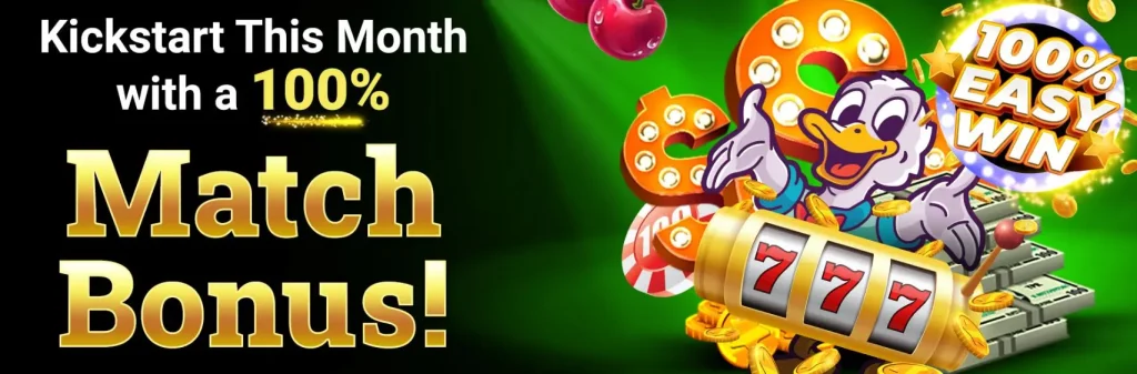 DuckyLuck Casino’s 100% EasyWin Bonus