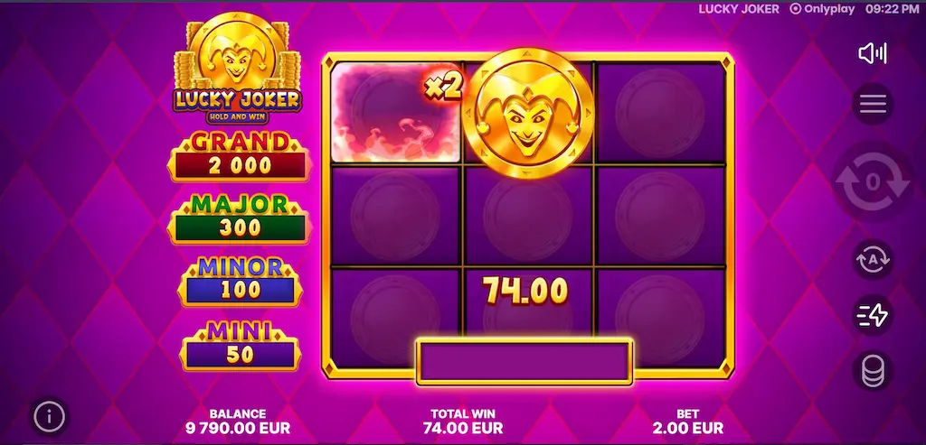 Lucky Joker Hold and Win Hold and Spin Bonus Game