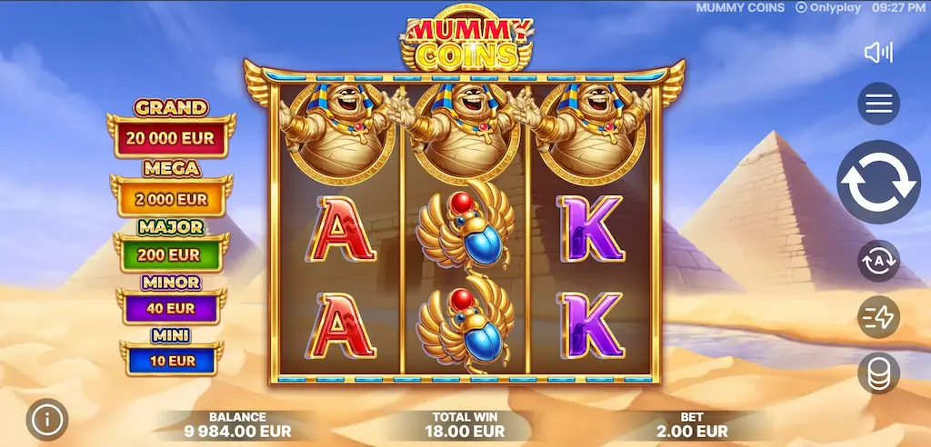 Mummy Coins Coin Respin Feature