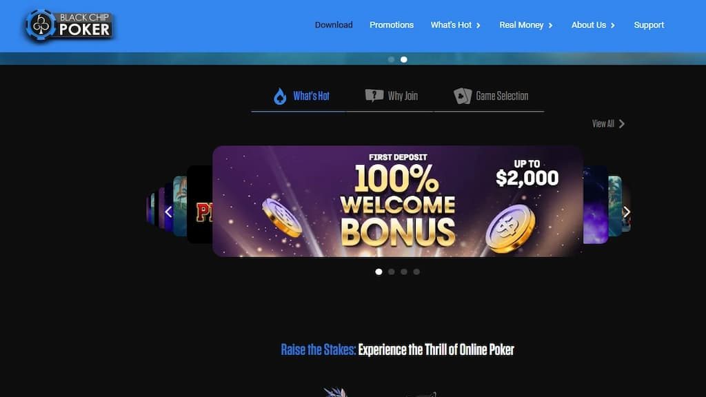 Black Chip Poker home page