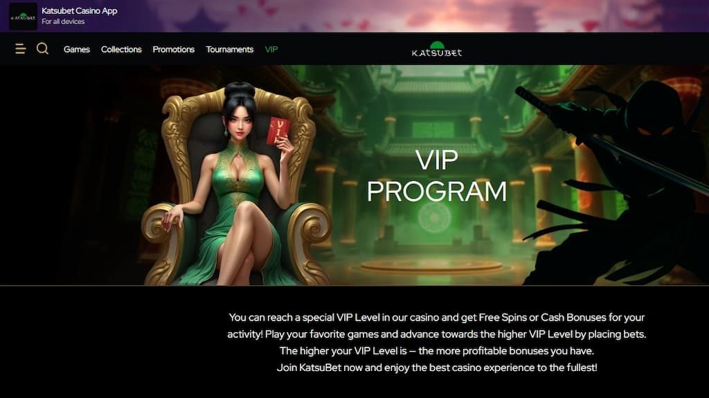 KatsuBet Casino VIP Program page