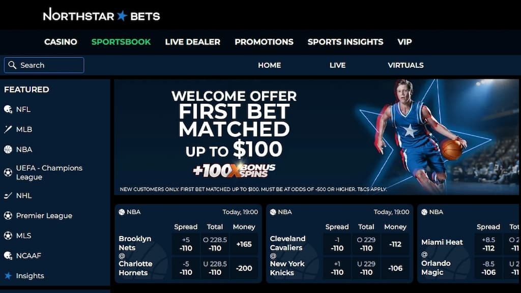 NorthStar Bets sportsbook welcome page