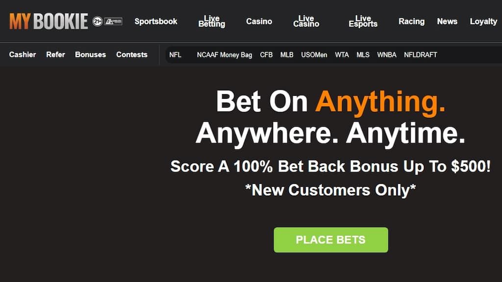 MyBookie homepage