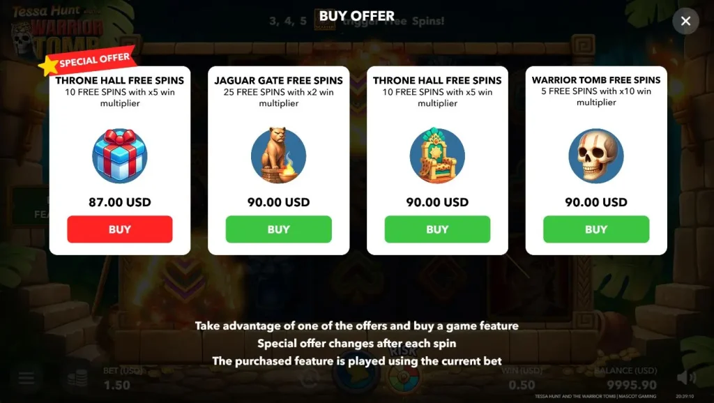 Tessa Hunt and the Warrior Tomb Buy Feature